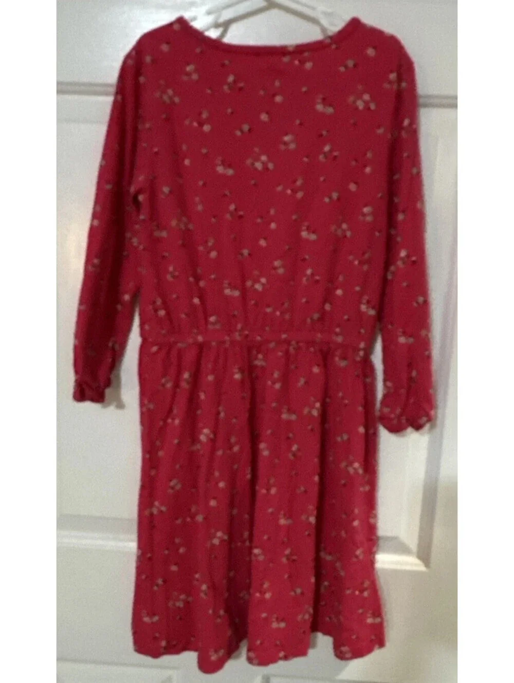 Gap Kids Dress Size XL 12 Dark Pink Floral Elastic Waist Knit